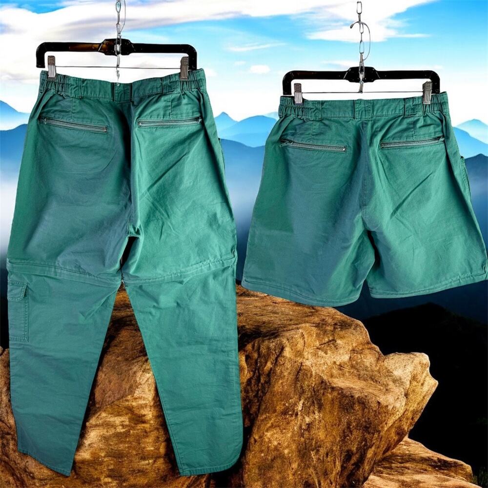 Woolrich Women's 12 Teal 100% Cotton Convertible Cargo Pants Shorts 1012WS - Picture 2 of 11